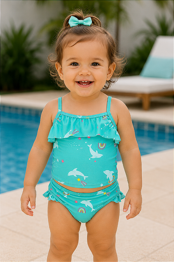 Roupa de banho Carter's, com proteção solar UPF 50+ - Golfinhos