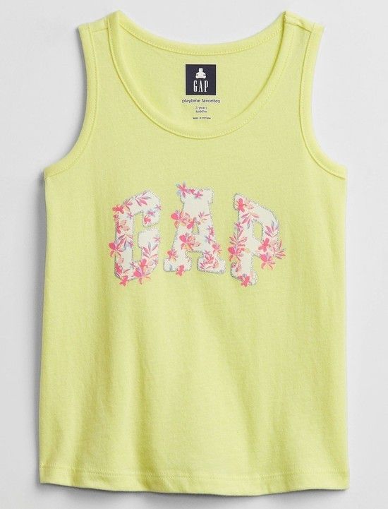 Camiseta GAP, regata, em algodão - Logo com glitter