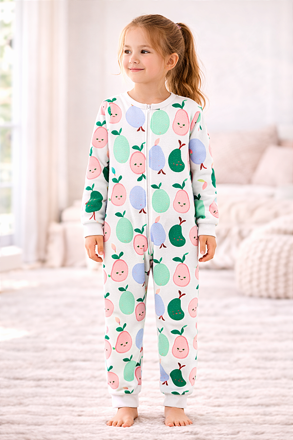 Pijama/Macacão de inverno Carter's (Plush/ Fleece) - Pêras