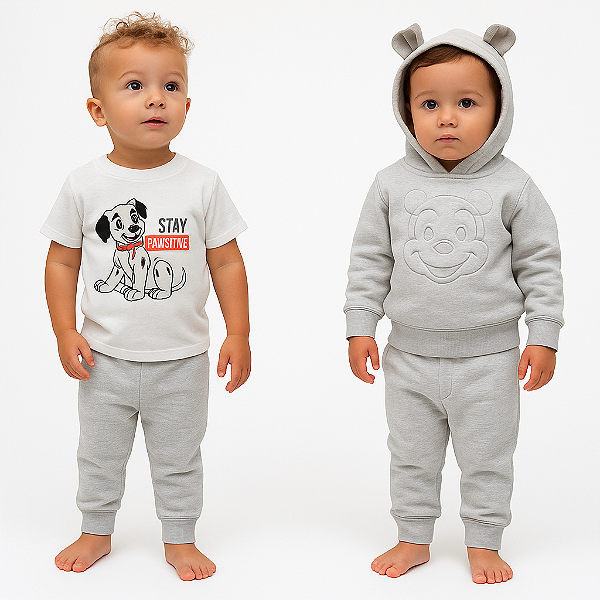 Conjunto Disney Baby - Moletom com capuz, camiseta e calça - 101 Dalmatas