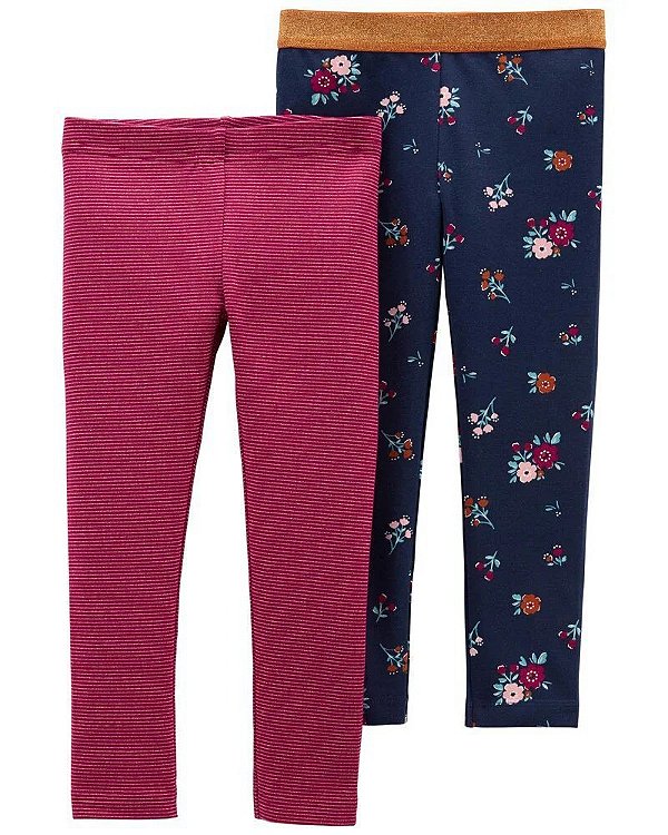 Kit Carter's de Calças (algodão) - Floral e listrada