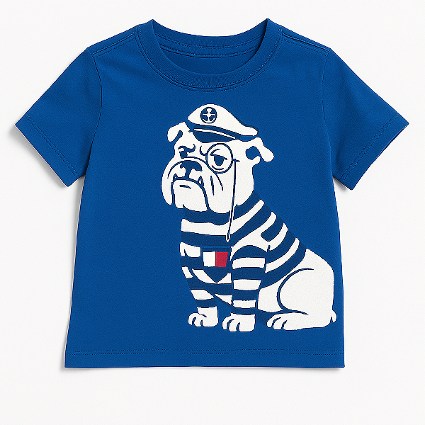 Camiseta Tommy, manga curta, em algodão - Bulldog