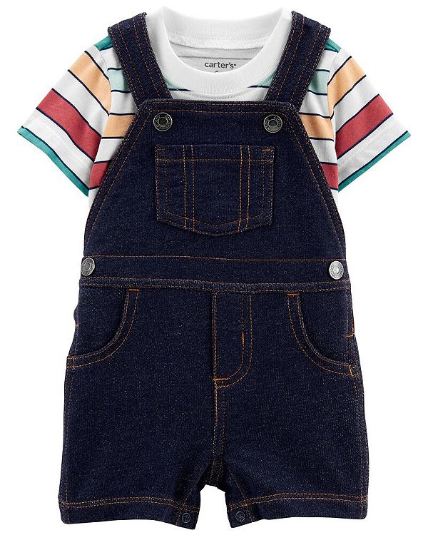 Conjunto Carter's - Jardineira e camiseta - Clássica