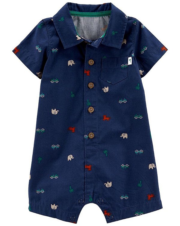 Romper Carter's gola polo - Safari