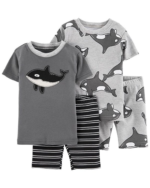 Kit Pijamas Carter's - 4 peças - Baleias