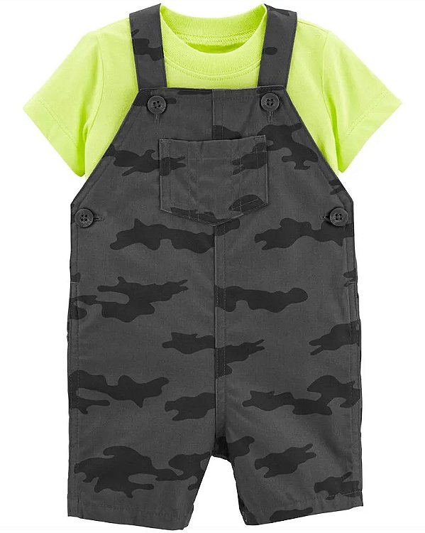 Conjunto Carter's - Jardineira e camiseta - Camuflado