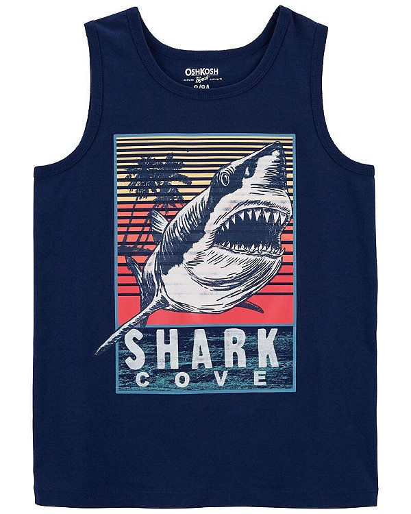 Camiseta OshKosh, regata, em algodão - Tubarão
