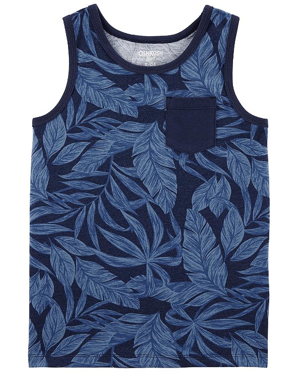 Camiseta OshKosh, regata, em algodão - Folhas