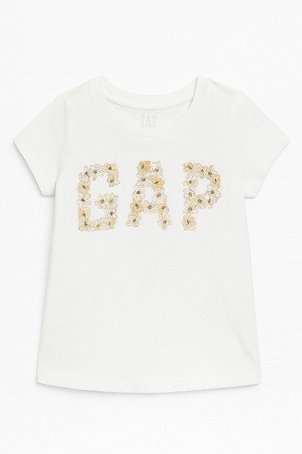 Camiseta GAP, em algodão - Logo Dourado