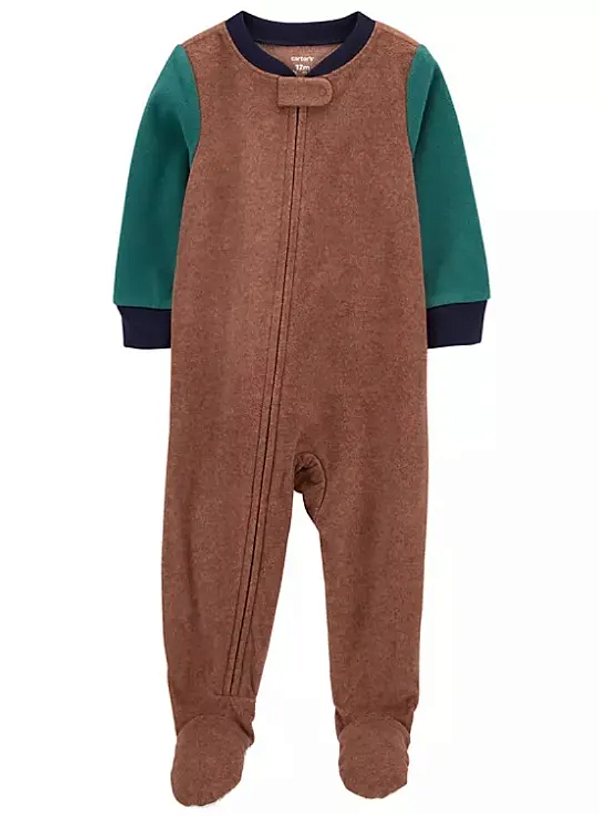 Pijama/Macacão de inverno Carter's (Plush/ Fleece) - Bloco de Cores