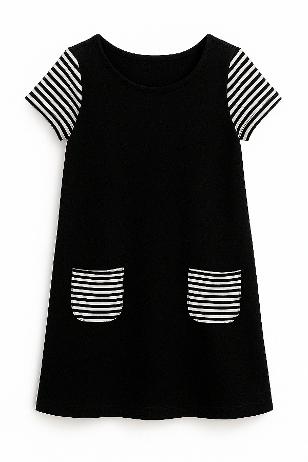 Vestido Gymboree, flanelado - Preto e branco