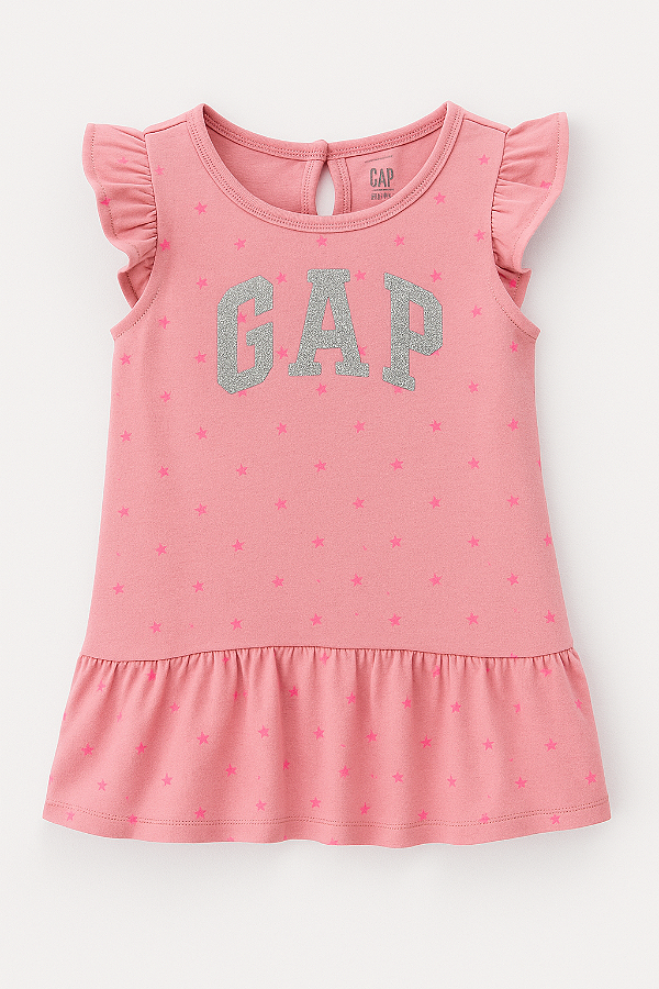 Camiseta GAP, em algodão - Babadinho/ Rosa