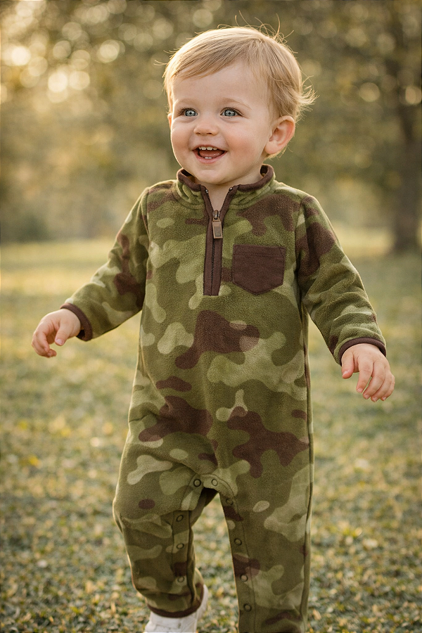 Macacão de inverno Carter's (Plush/ Fleece) - Camuflado