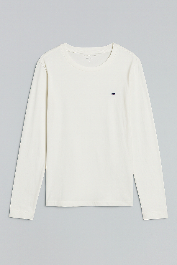 Camiseta Tommy, manga longa , básica - Branco