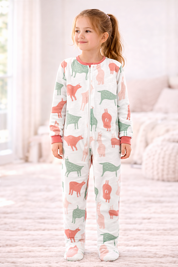 Pijama/Macacão de inverno Carter's (Plush/ Fleece) - Lhama