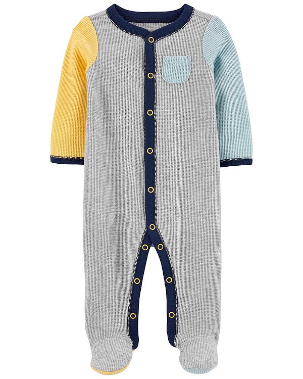 Pijama/Macacão Carter's de algodão térmico - Bloco de cores