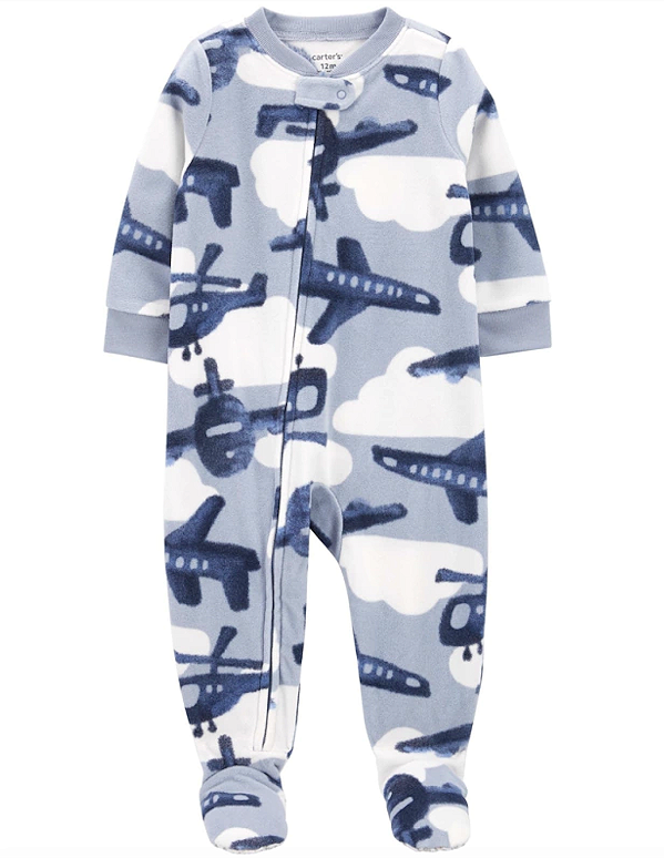 Pijama/Macacão de inverno Carter's (Plush/ Fleece) - Aviões