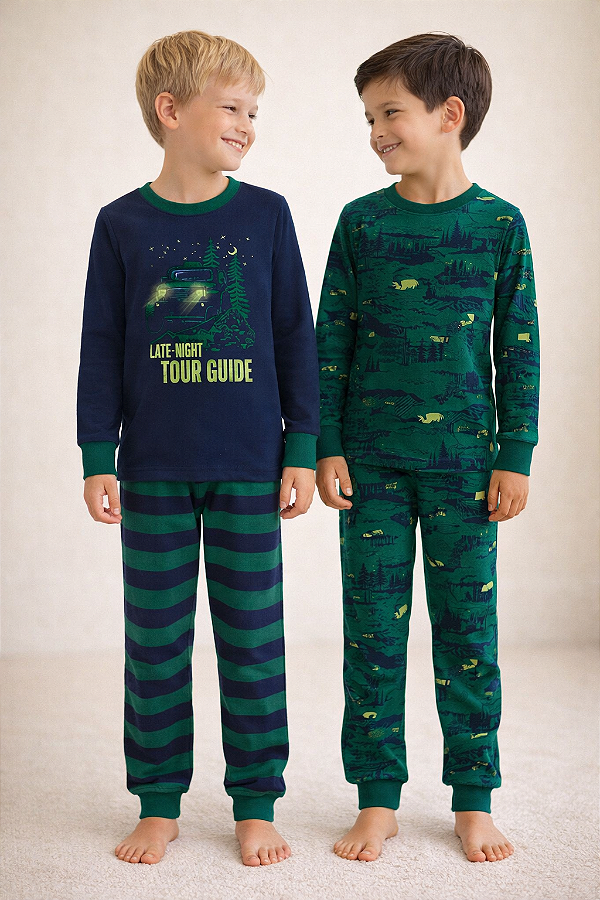 Kit Pijamas Carter's - 4 peças - Guia turístico noturno