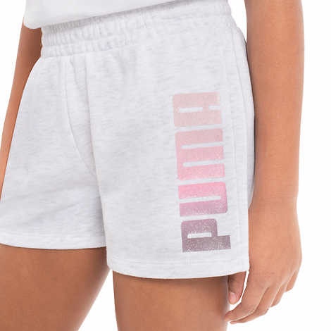 Short de moletom Puma - Cinza/Rosa