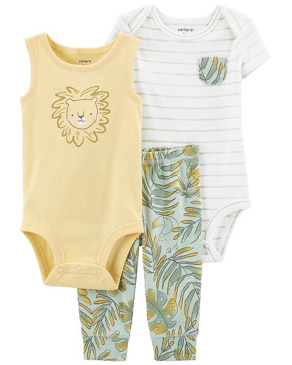 Conjunto Carter's - 2 bodies e calça - Leãozinho