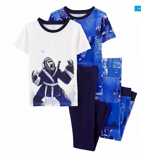 Kit Pijamas Carter's - 4 peças - Samurai