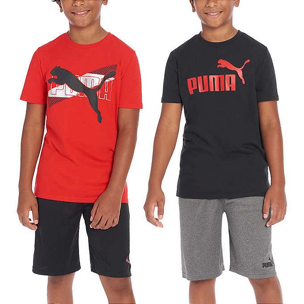 Conjunto Puma - 2 camisetas e 2 shorts esportivos