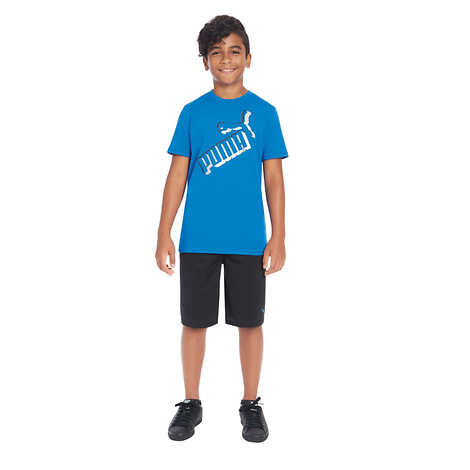 Conjunto Puma - Camiseta e short esportivo (Azul/Preto)