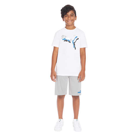 Conjunto Puma - Camiseta e short esportivo (Cinza/Branco)