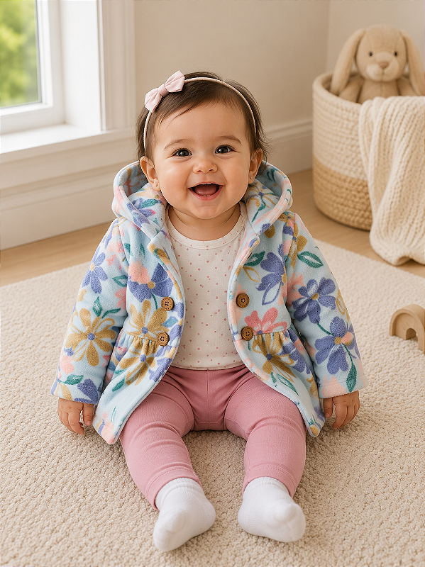 Conjunto Carter's de inverno - Floral/Azul