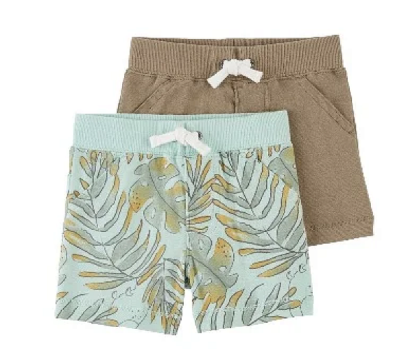 Kit Short Carter´s 2 Peças - Verde/ Bege