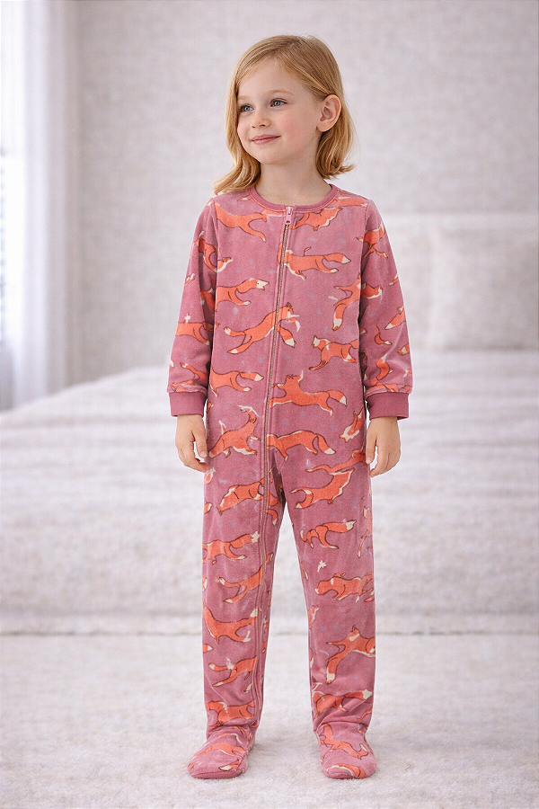 Pijama/Macacão de inverno Carter's (Plush/ Fleece) - Raposa