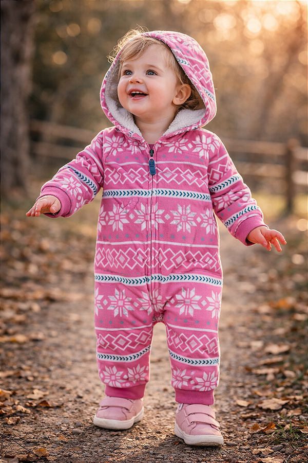 Macacão de inverno Carter's (Plush/ Fleece) - Rosa