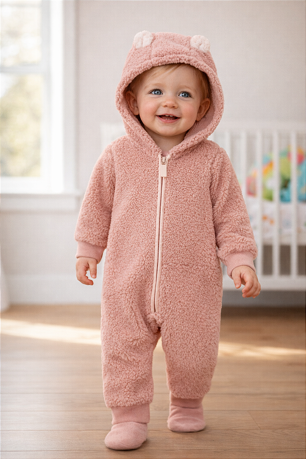 Macacão de inverno Carter's (Plush/ Fleece) - Rosa Antigo