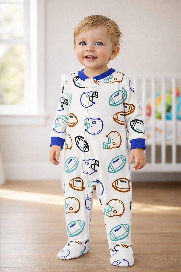 Pijama/Macacão de inverno Carter's (Plush/ Fleece) - Futebol Americano