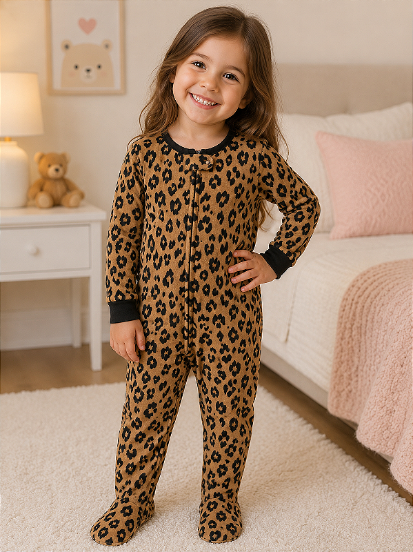 Pijama/Macacão de inverno Carter's (Plush/ Fleece) - Oncinha