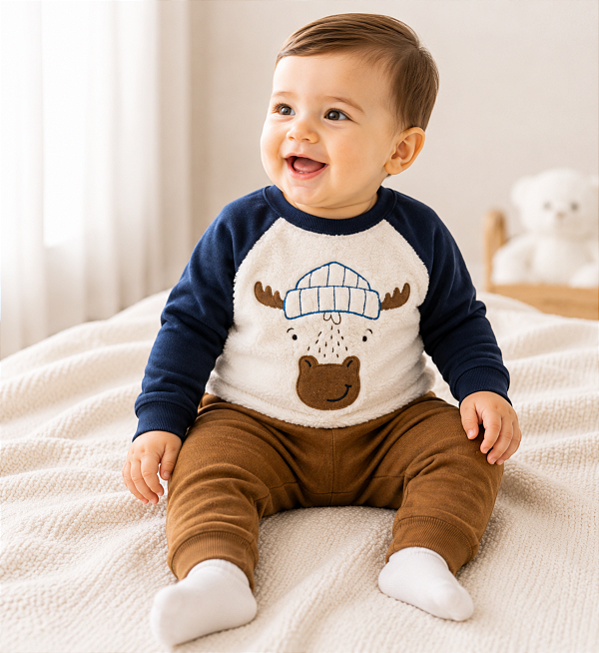 Conjunto Carter's de inverno, agasalho e calça - Pelúcia