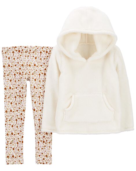 Conjunto Carter's - Agasalho e calça legging - Branco/ Florido