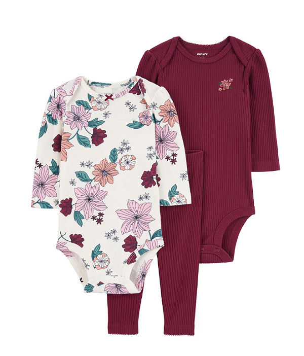 Conjunto Carter's - 2 bodies e calça - Bordô