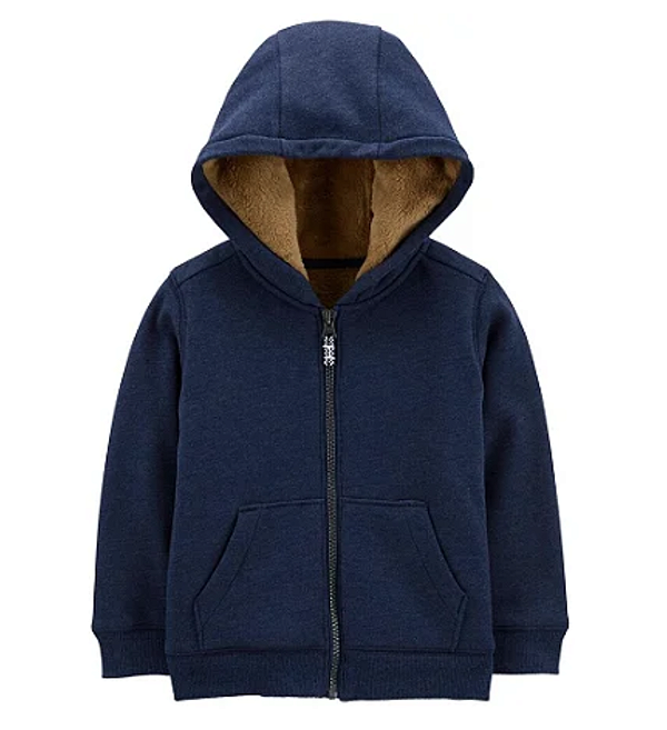 Blusa de moletom fleece com capuz azul | Carter's
