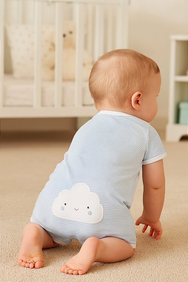 Romper / Macacão Carter’s Algodão com Botões – Nuvem