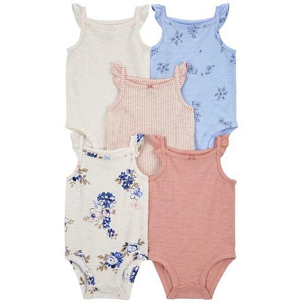 Kit de bodies Carter's - 5 bodies - Alcinha/ Delicado