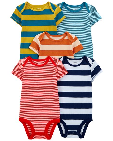 Kit de bodies Carter's - 5 bodies - Listrados/ Coloridos