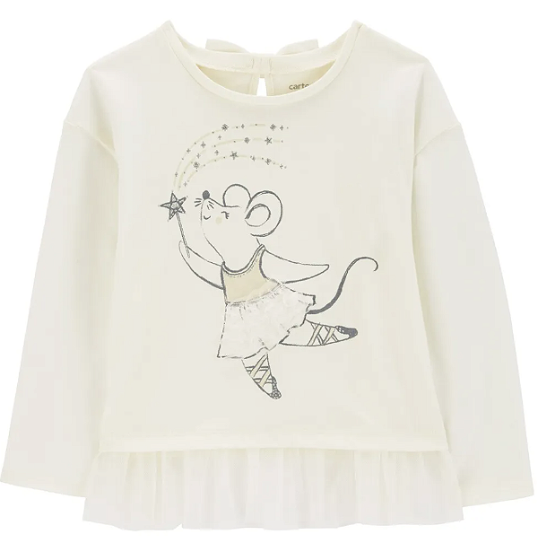 Camiseta Carter's manga longa, em algodão - Bailarina