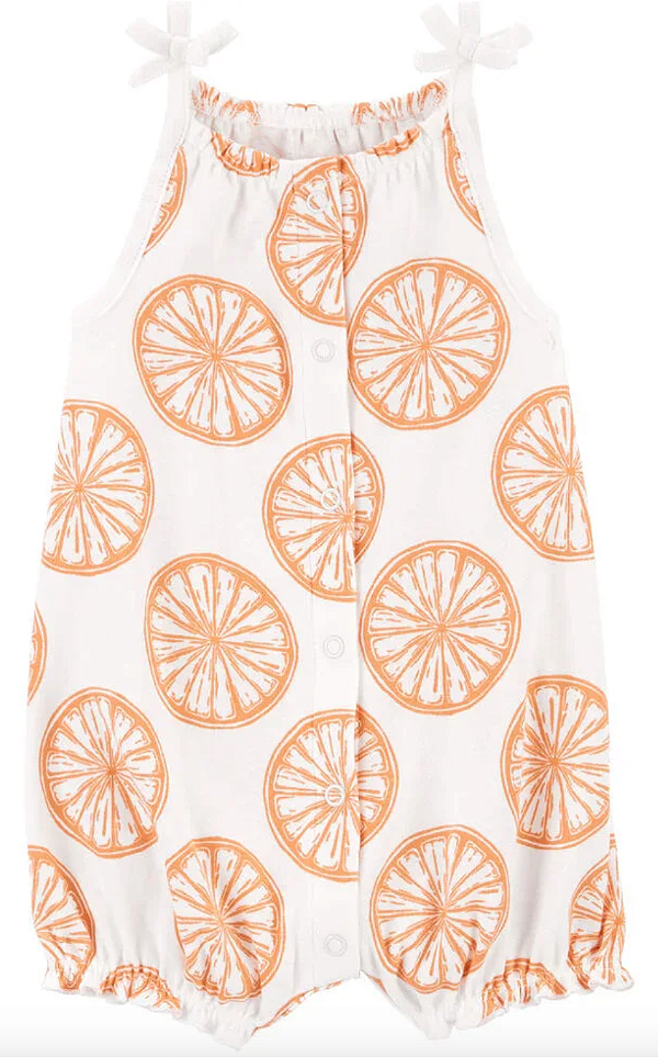Romper Carter's 100% algodão - Laranja