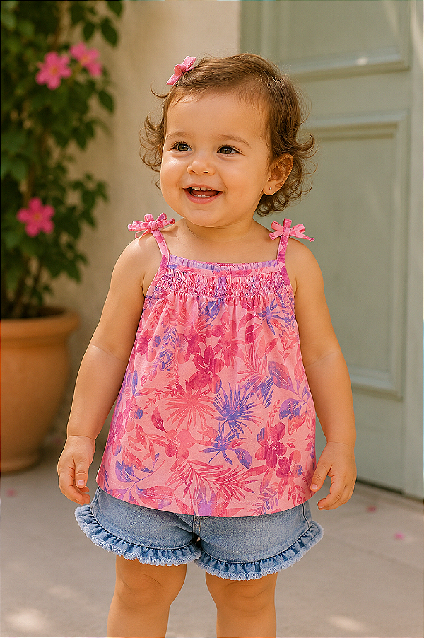 Bata infantil de alcinha com lacinho Carter's - estampada
