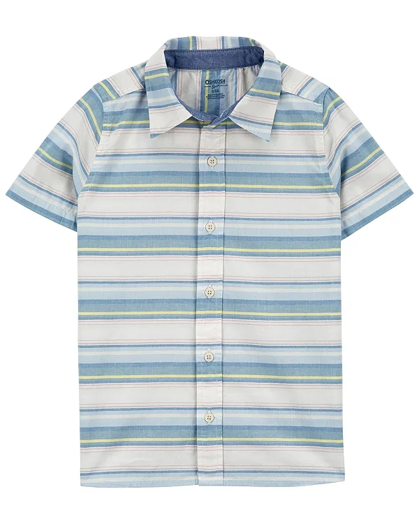 Camisa Carter's, manga curta - Listrado/ Azul