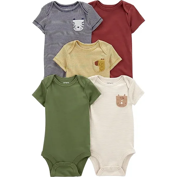 Kit de bodies Carter's - 5 bodies - Animais