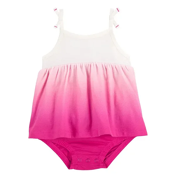 Body-vestido Carter's - Rosa/Branco