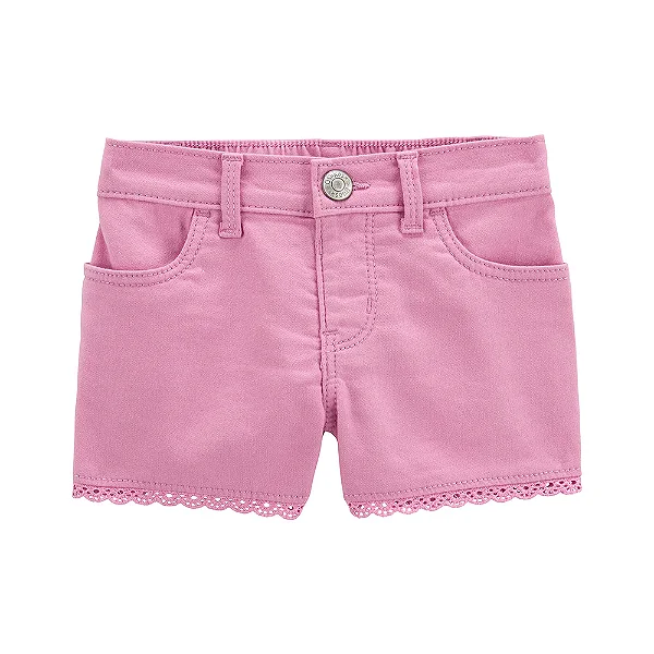 Short OshKosh, com rendinha na barra - Rosa
