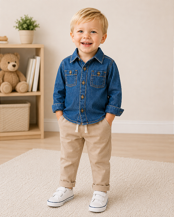 Conjunto Carter's - Camisa e calça - Caqui